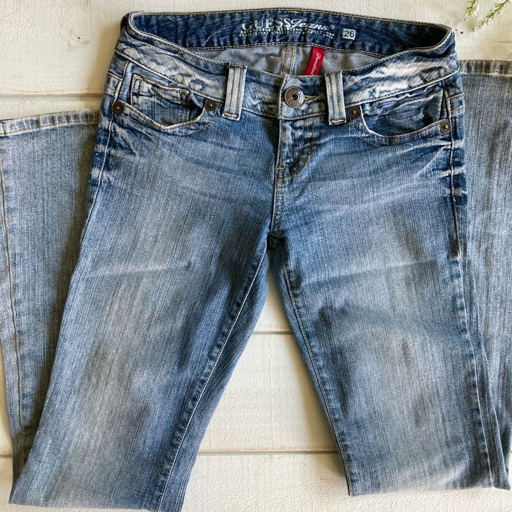 Guess jeans flow rise size 26 flare bottoms